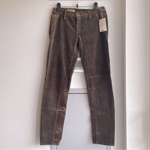 NWT AG ADRIANO GOLDSCHMIED the Stevie Brown Cord with Equestrian Style Detail